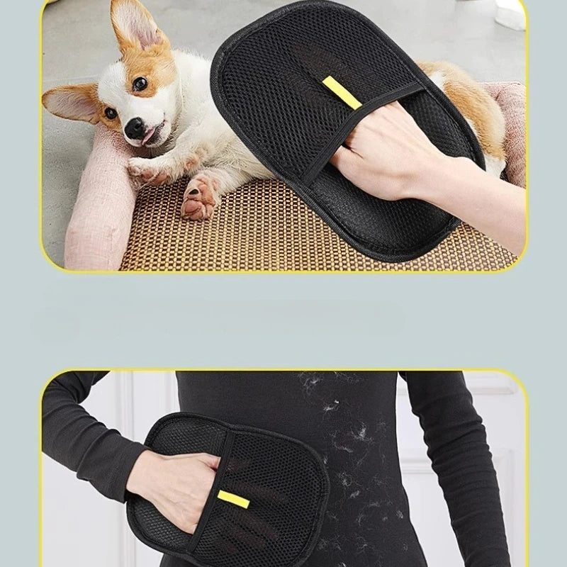 Pet Hair Remover Gloves - Washable Grooming Tool for Cats & Dogs