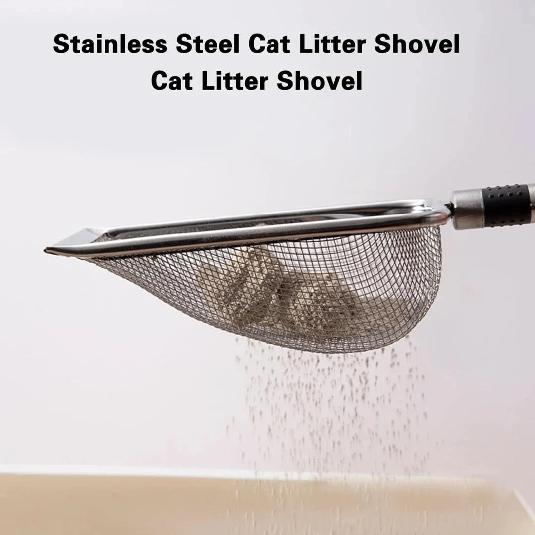 Premium Stainless Steel Cat Litter Scoop - Rust-Resistant & Ergonomic