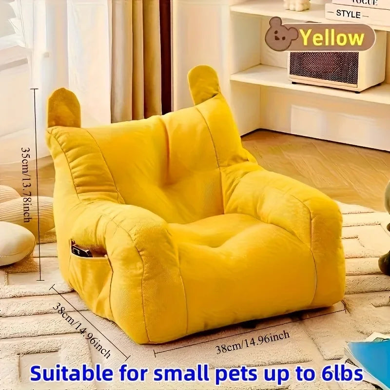 Cartoon Cat Sofa Bed - Washable & Detachable Pet Furniture