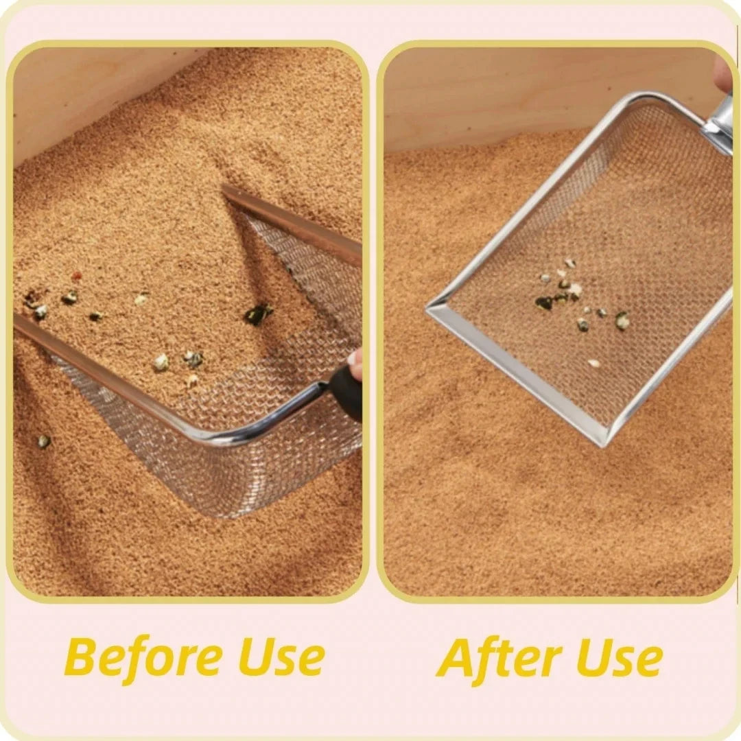 Premium Stainless Steel Cat Litter Scoop - Rust-Resistant & Ergonomic