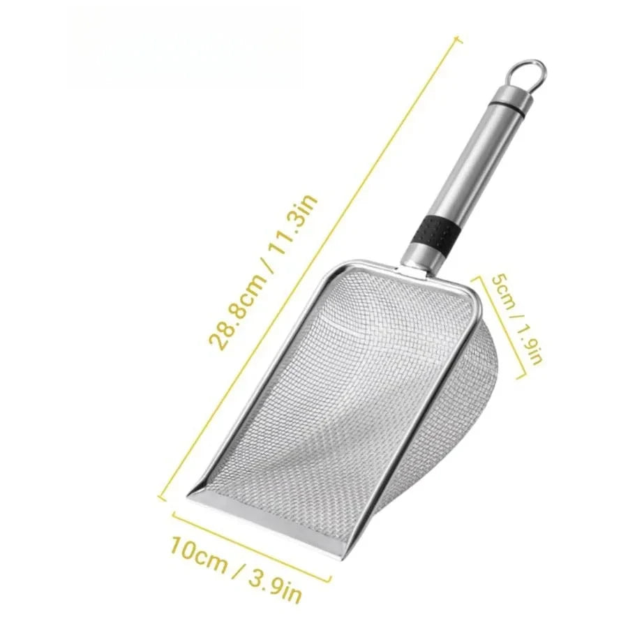 Premium Stainless Steel Cat Litter Scoop - Rust-Resistant & Ergonomic