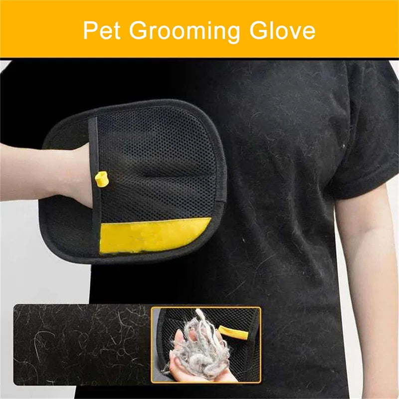 Pet Grooming Gloves - Double-Sided Hair Removal Tool for Cats & Dogs (3-Pack)