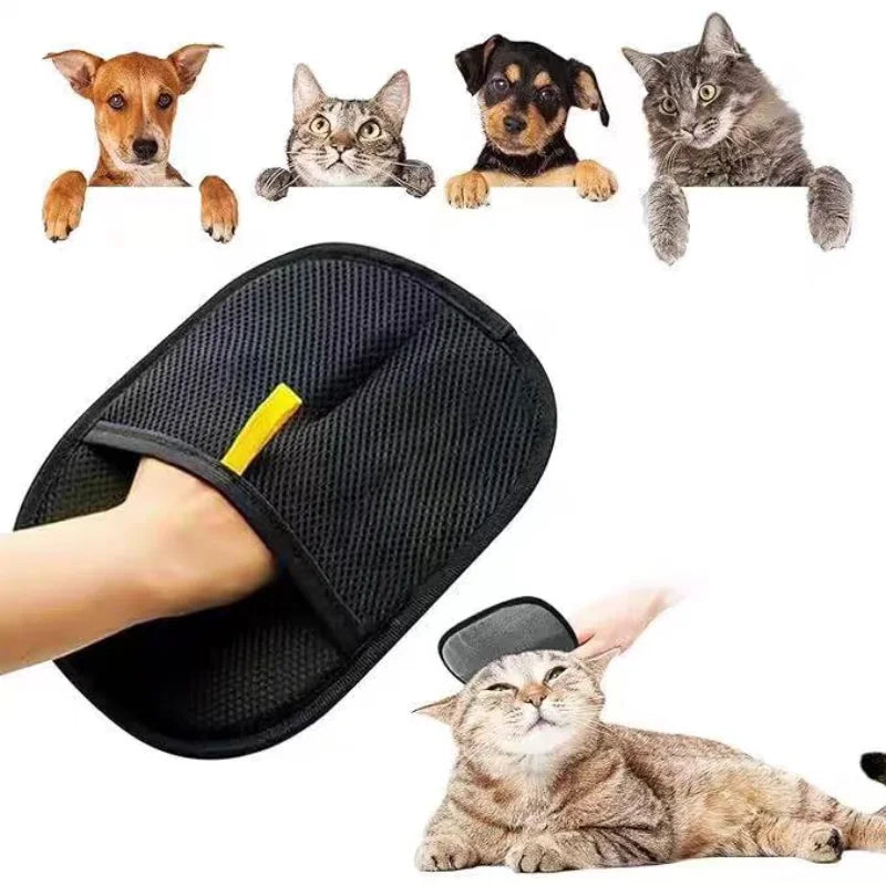 Pet Grooming Gloves - Double-Sided Hair Removal Tool for Cats & Dogs (3-Pack)