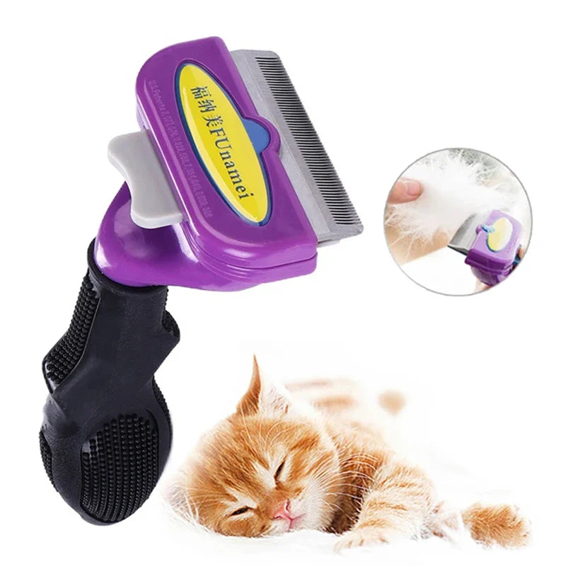 Pet Deshedding Comb - Hair Removal Brush for Cats & Dogs