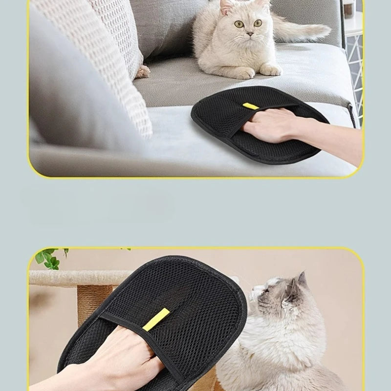 Pet Hair Remover Gloves - Washable Grooming Tool for Cats & Dogs