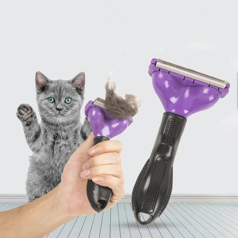 Pet Deshedding Comb - Hair Removal Brush for Cats & Dogs